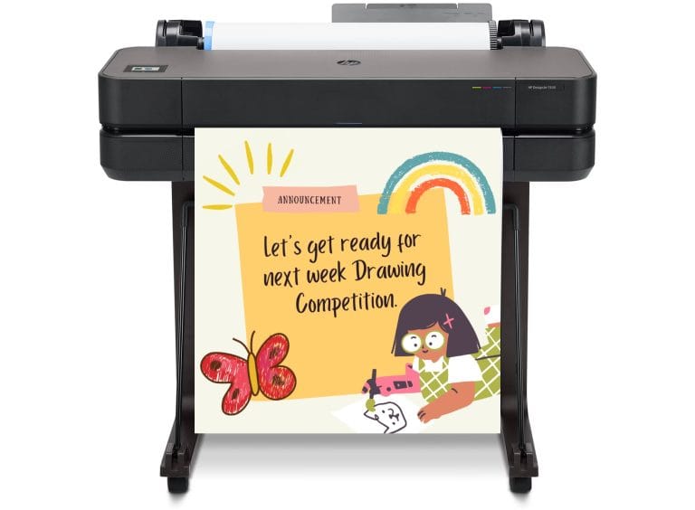 Poster maker machine used in a school setting to create colorful, educational posters for classroom instruction.