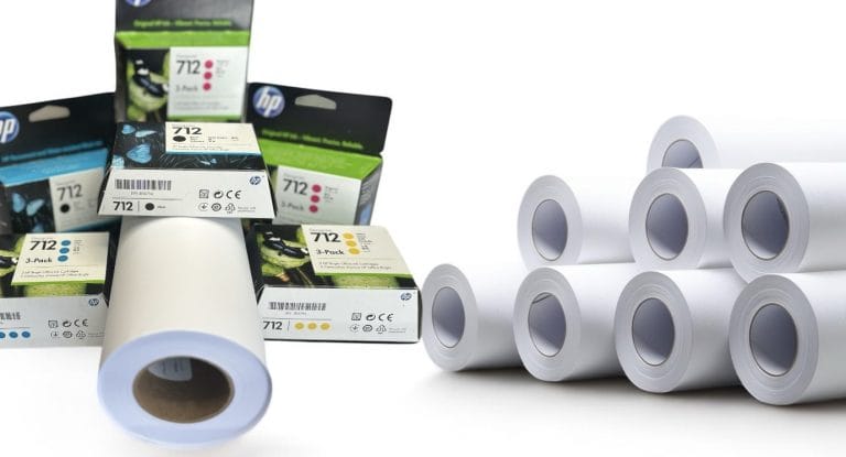 A neatly arranged assortment of poster making supplies on a classroom table, including colorful markers, glue sticks, scissors, stencils, construction paper, and ruler sets. Bright paper sheets and decorative stickers are scattered nearby, giving a vibrant and creative vibe.