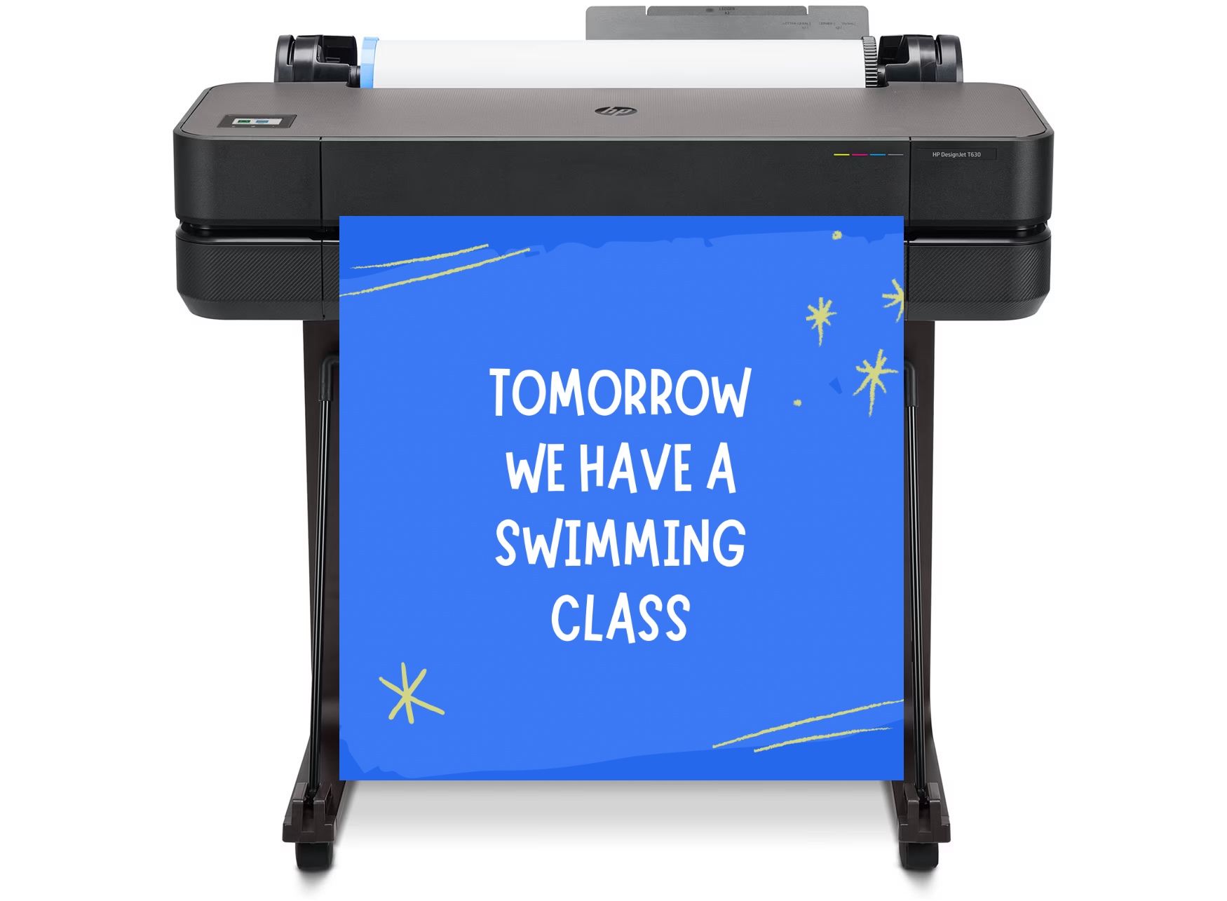 Educator operating a poster maker printer in a school setting, printing colorful classroom visuals and student-created designs for display.