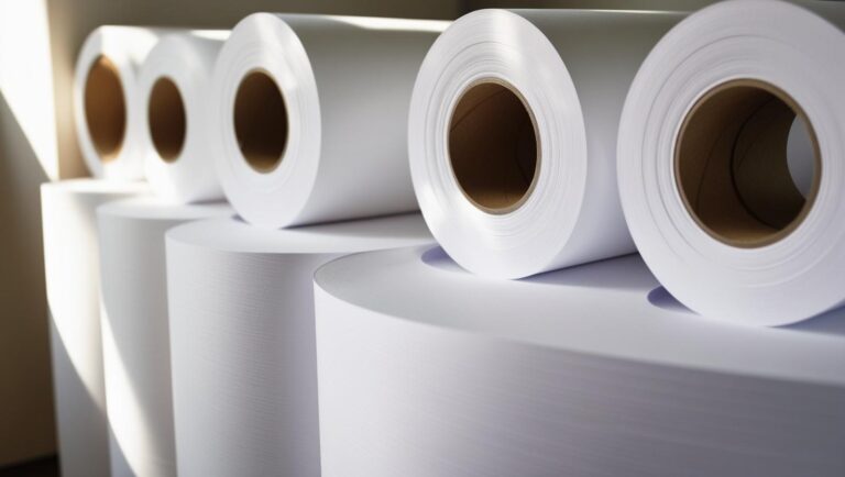 Close-up of a vibrant satin poster paper print displayed in a gallery, showcasing sharp details and rich colors with a subtle, glare-free sheen under soft lighting.