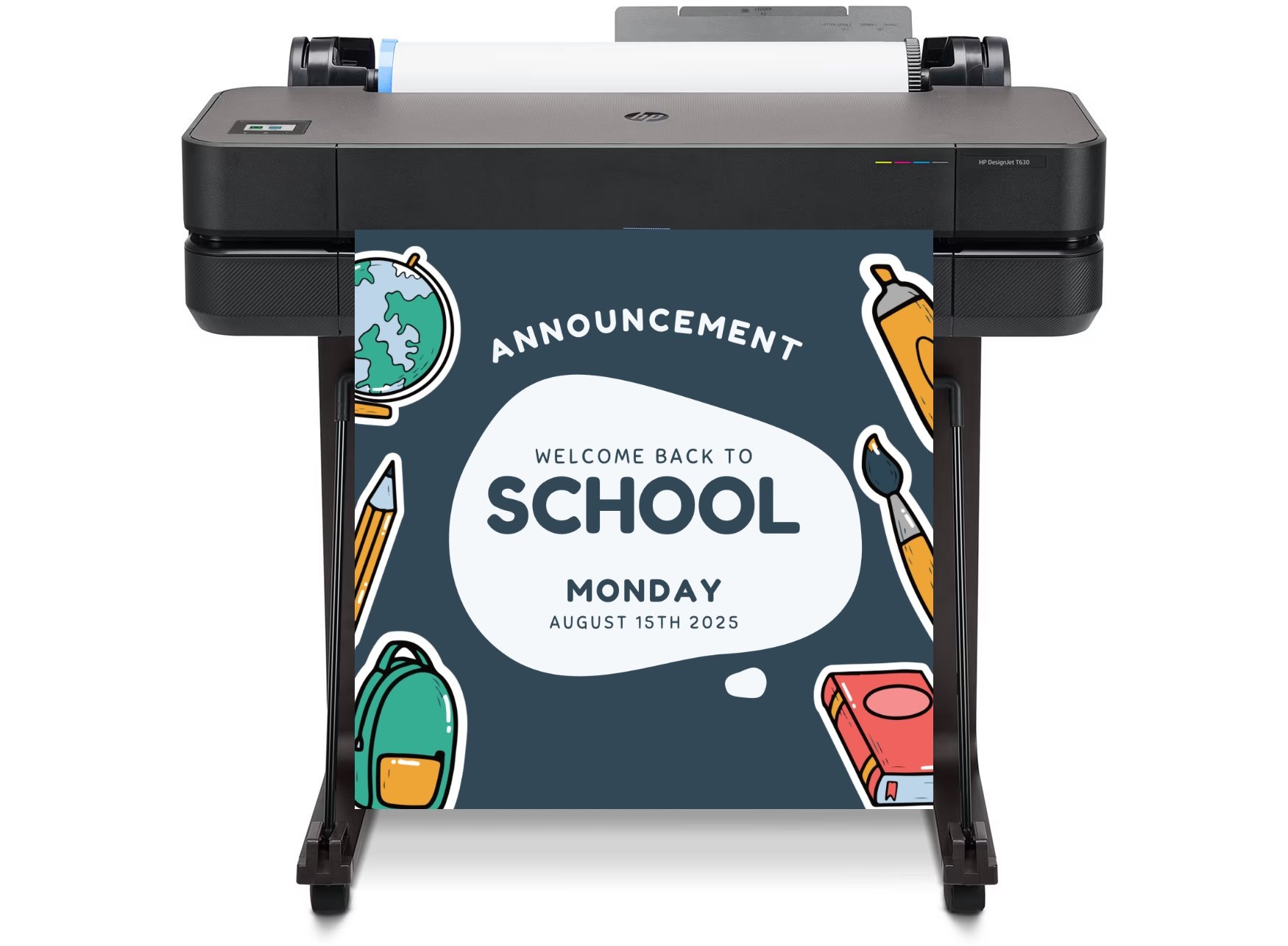 A small business owner uses a poster maker machine to print vibrant, large-format posters for a retail store display, showcasing a professional setup