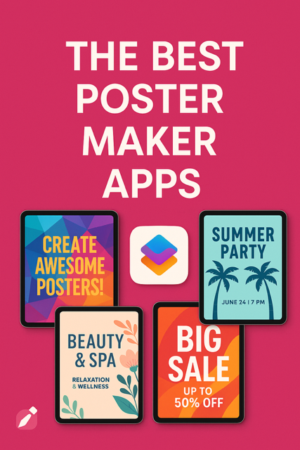 A vibrant screenshot of Canva’s Poster Maker App interface displaying a customizable poster template with bold text, colorful graphics, and a drag-and-drop editor, showcasing its user-friendly design for creating professional posters with poster printer apps.
