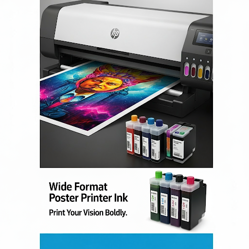 Before and after student poster printed with standard ink versus premium poster printer ink, showing vibrant colors and crisp lines.