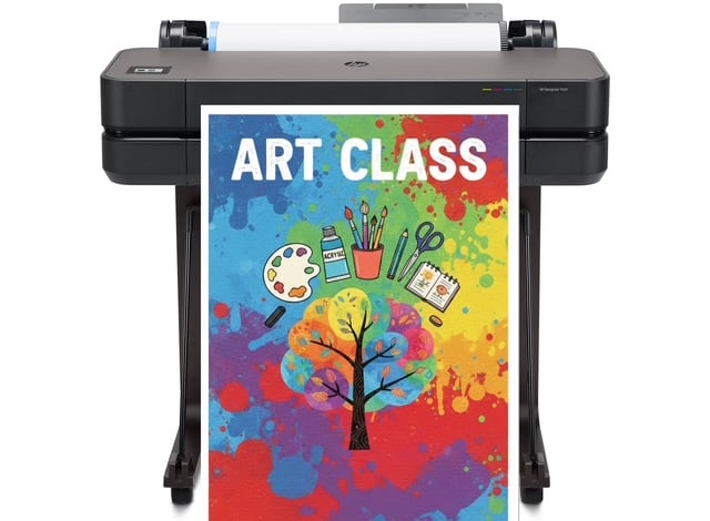 Teacher printing a classroom anchor chart with a poster maker machine