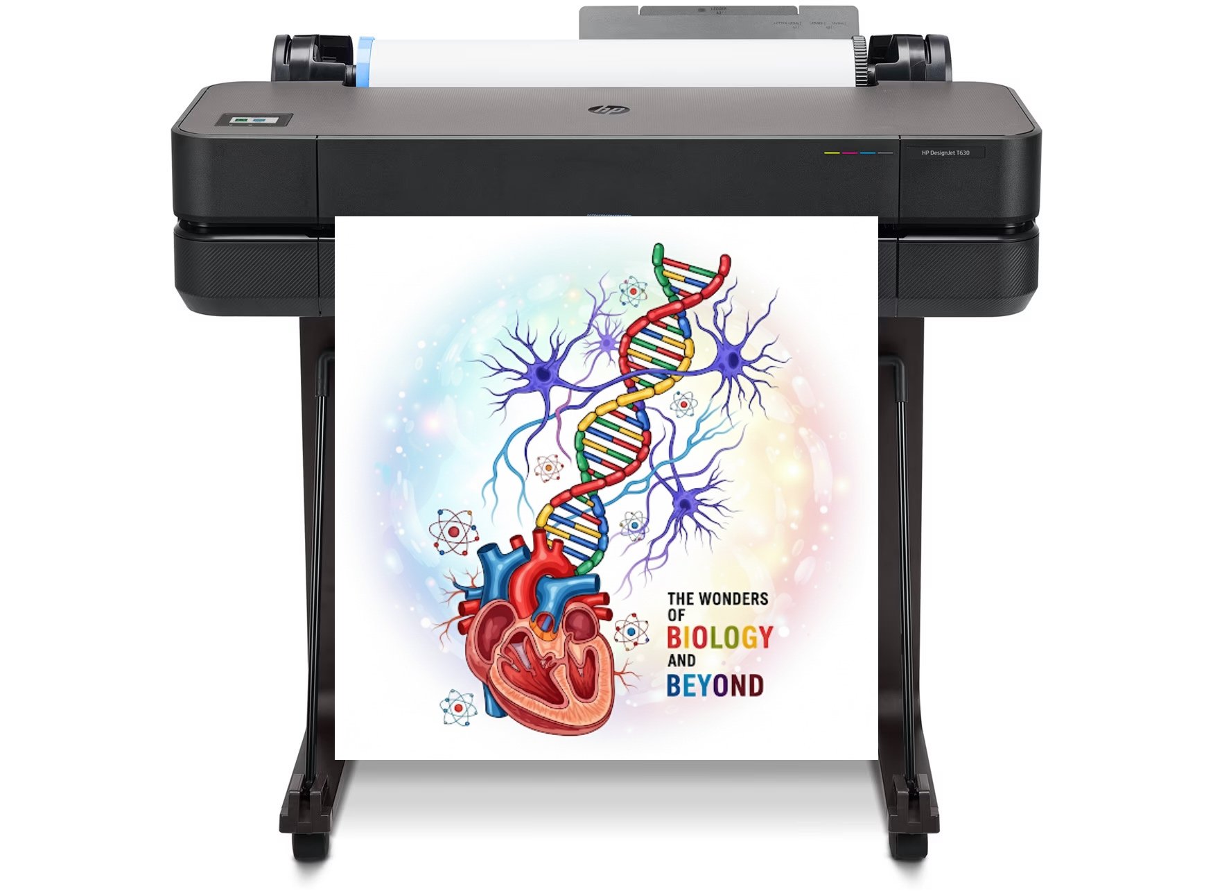 Educational poster design using bold, high-contrast colors printed with a poster maker machine.