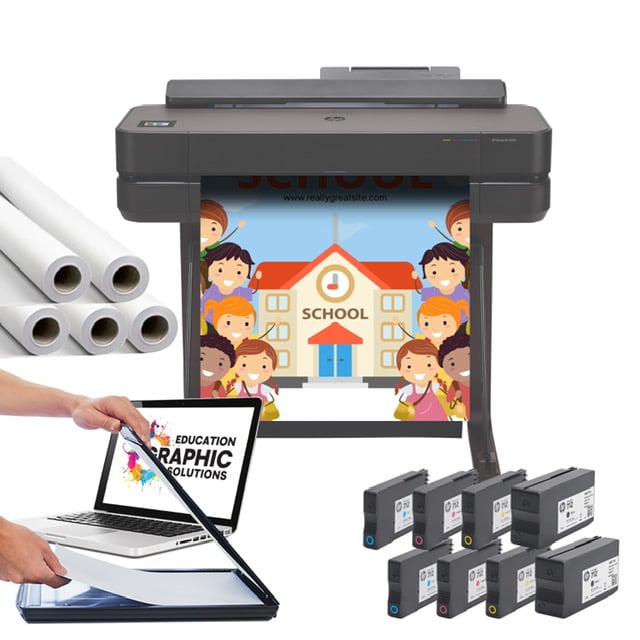 Teacher using a poster maker machine to print classroom visuals. Poster Machine For Schools and Classrooms