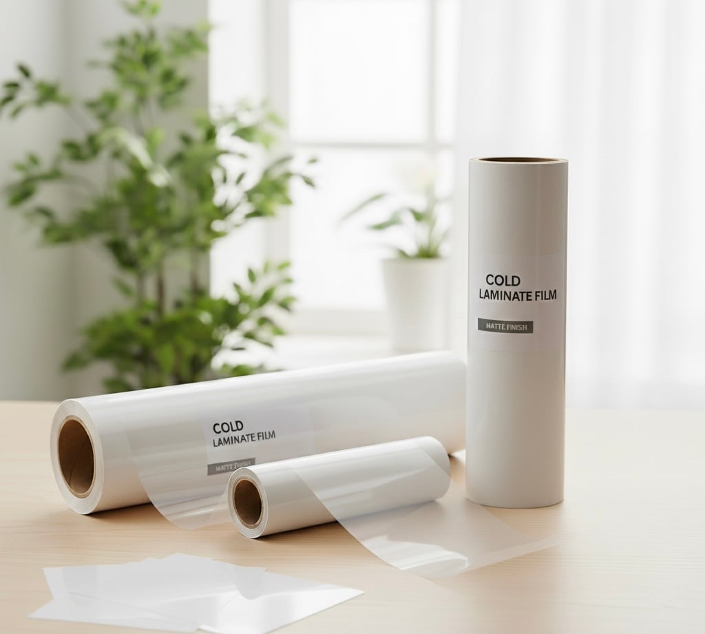 Teacher using a cold laminator to protect classroom posters and educational visuals. Cold lamination refills