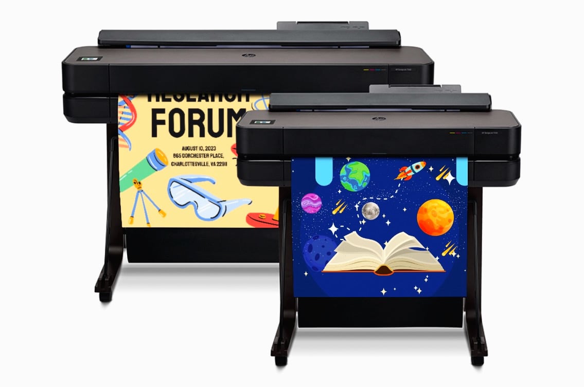 Vibrant retail store interior with custom holiday posters created by a large-format poster making machine, showcasing seasonal promotions and immersive displays.