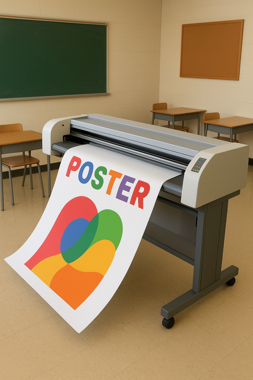Decision matrix comparing poster maker machines vs online print services: