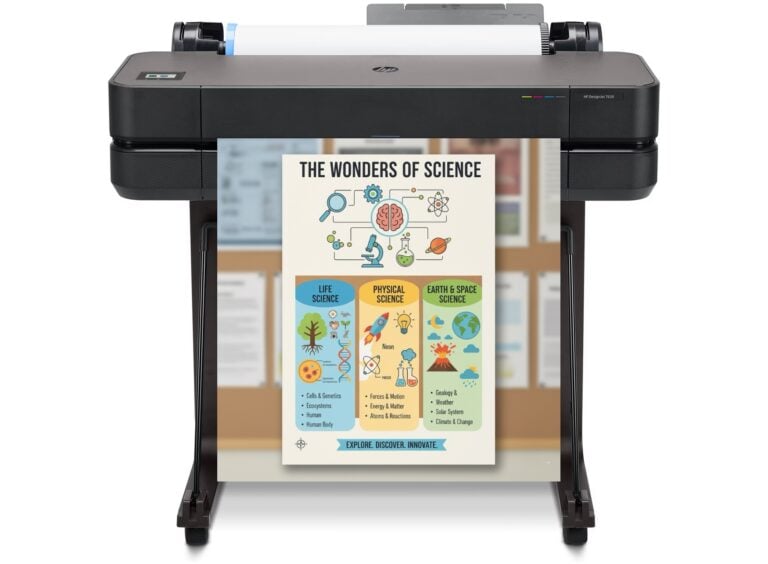 PTO parents using poster making machine to print school spirit posters for fundraising