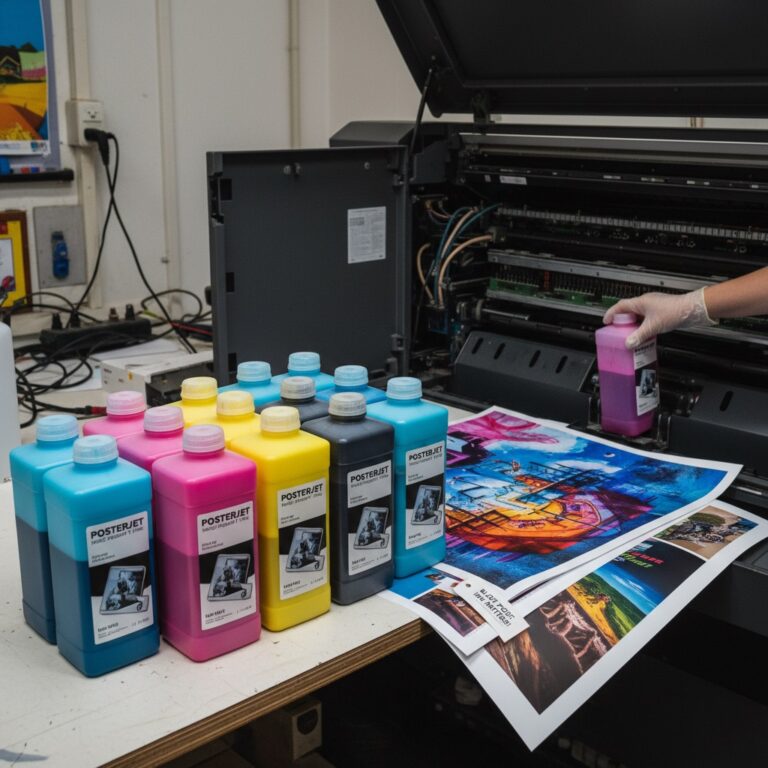Close-up of a laminated classroom poster printed with fade-resistant pigment ink. With the help of poster printer ink